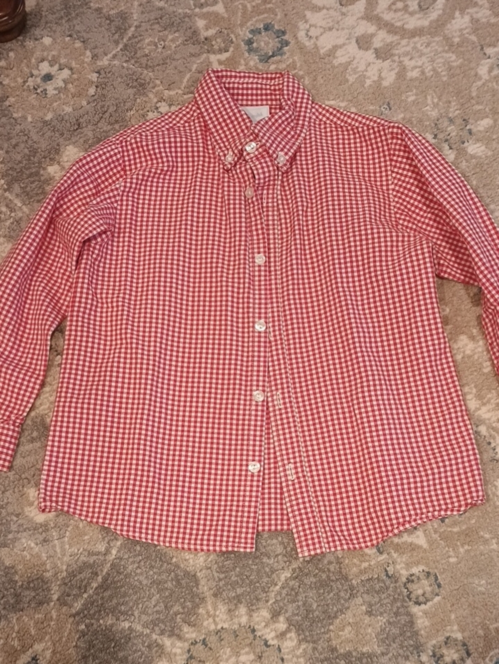 Little English Red and White Gingham Button-Down Shirt - Picture 1 of 3